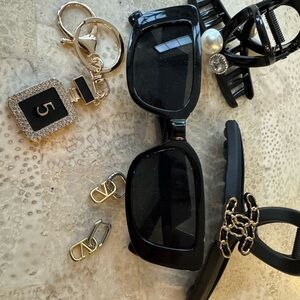 5 piece Set of Elegant Black with Gold Accents